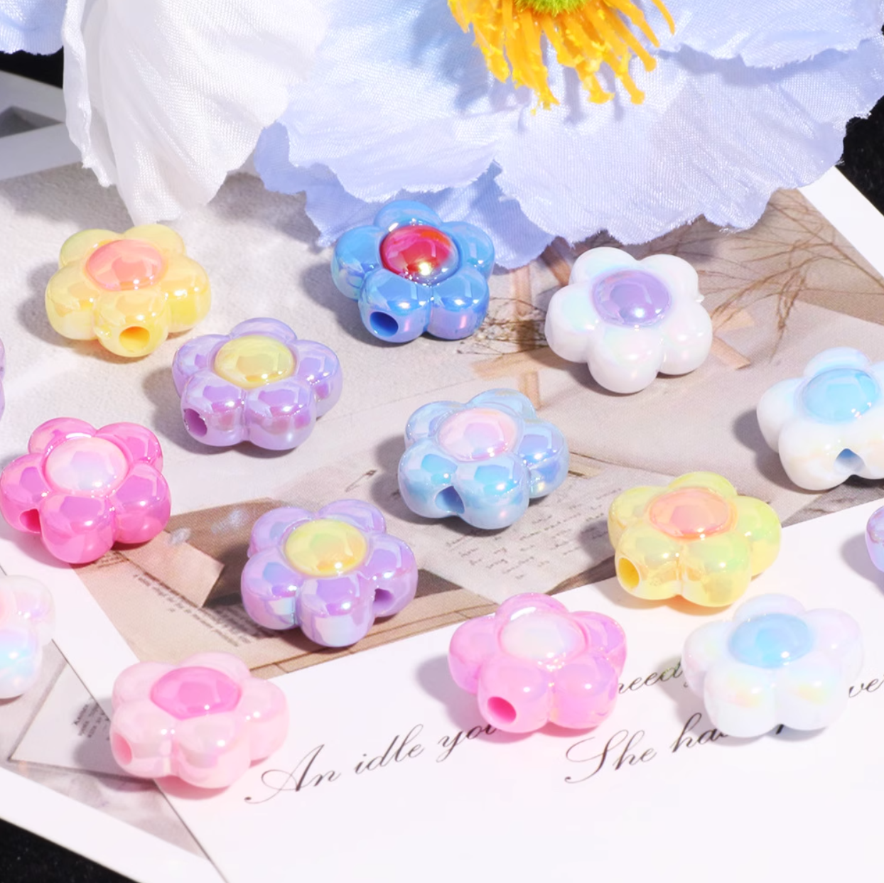 16mm Flower laser Mix Diy Penbeads (OVER 39.99$ FREE SHIPPING)